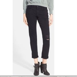 Frame Black Le Garcon Distressed Skinny